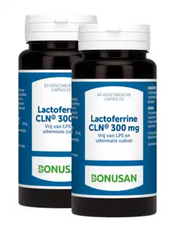 De Online Drogist Bonusan lactoferrine 300mg capsules 2x60cp aanbieding