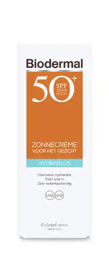 De Online Drogist Biodermal hydraplus zonnecrème gezicht spf50+ 50ml aanbieding