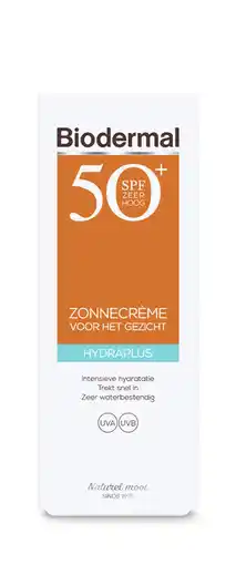 De Online Drogist Biodermal hydraplus zonnecrème gezicht spf50+ 50ml aanbieding