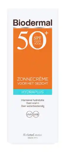 De Online Drogist Biodermal hydraplus zonnecrème gezicht spf50+ 50ml aanbieding