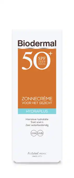 De Online Drogist Biodermal hydraplus zonnecrème gezicht spf50+ 50ml aanbieding