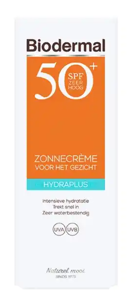 De Online Drogist Biodermal hydraplus zonnecrème gezicht spf50+ 50ml aanbieding