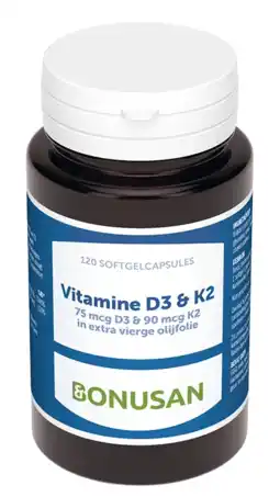 De Online Drogist Bonusan vitamine d3 & k2 softgel capsules 120sg aanbieding