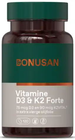 De Online Drogist Bonusan vitamine d3 & k2 softgel capsules 120sg aanbieding