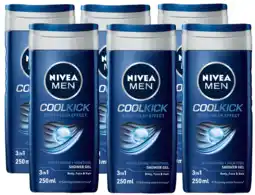 De Online Drogist Nivea men cool kick shower gel voordeelverpakking 6x250ml aanbieding