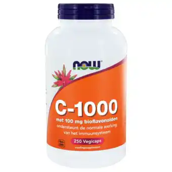 De Online Drogist Now c-1000 met 100mg bioflavonoïden capsules 250st aanbieding