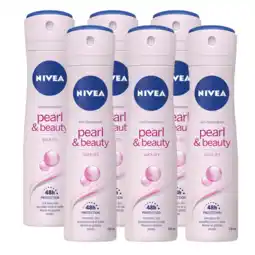 De Online Drogist Nivea pearl & beauty deodorant spray voordeelverpakking 6x150ml aanbieding