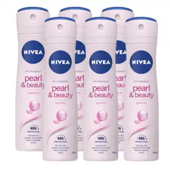 De Online Drogist Nivea pearl & beauty deodorant spray voordeelverpakking 6x150ml aanbieding