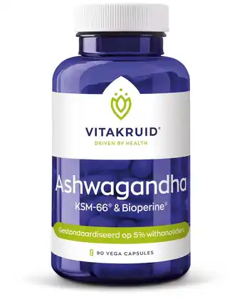 De Online Drogist Vitakruid ashwagandha ksm-66 & bioperine 90vcp aanbieding