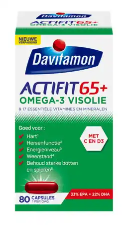 De Online Drogist Davitamon actifit 65 plus omega-3 visolie capsules 80cp aanbieding