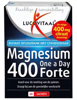 De Online Drogist Lucovitaal magnesium poeder forte 400mg sachets 20st aanbieding