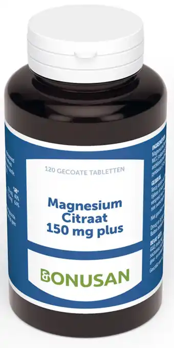 De Online Drogist Bonusan magnesiumcitraat 150mg plus tabletten 120tb aanbieding