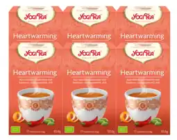 De Online Drogist Yogi tea heartwarming voordeelverpakking 6x17st aanbieding