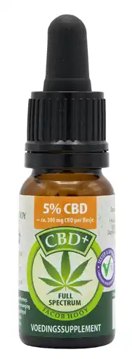 De Online Drogist Jacob hooy cbd+ olie 5% 10ml aanbieding