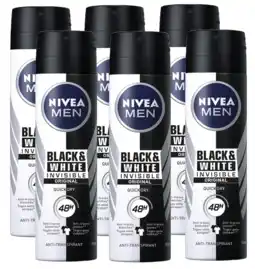 De Online Drogist Nivea men black & white invisible original deodorant spray voordeelverpakking 6x150ml aanbieding