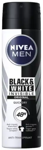 De Online Drogist Nivea men black & white invisible original deodorant spray 150ml aanbieding