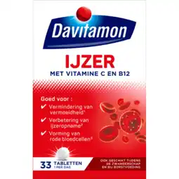 De Online Drogist Davitamon ijzer met vitamine c en b12 tabletten 33tb aanbieding