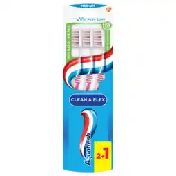 De Online Drogist Aquafresh clean & flex tandenborstel medium - 2+1 gratis in 100% plasticvrije verpakking 3st aanbieding