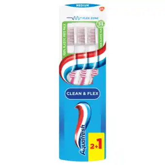 De Online Drogist Aquafresh clean & flex tandenborstel medium - 2+1 gratis in 100% plasticvrije verpakking 3st aanbieding