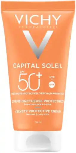 De Online Drogist Vichy capital soleil fluweelachtige gezichtscrème spf50+ 50ml aanbieding
