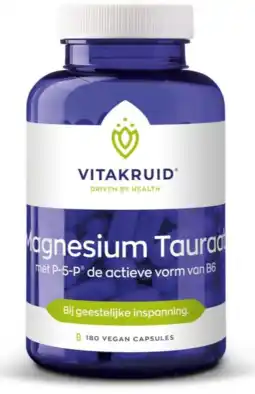 De Online Drogist Vitakruid magnesium tauraat met p-5-p capsules 180vcp aanbieding