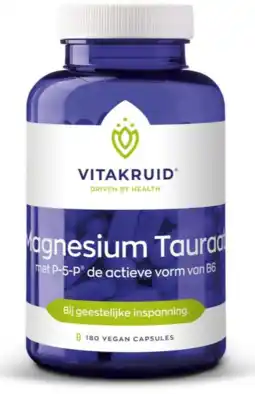 De Online Drogist Vitakruid magnesium tauraat met p-5-p capsules 180vcp aanbieding