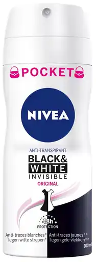 De Online Drogist Nivea black & white invisible original deodorant spray pocket 100ml aanbieding