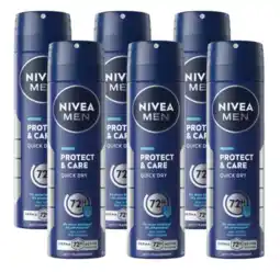 De Online Drogist Nivea men protect & care deodorant spray voordeelverpakking 6x150ml aanbieding