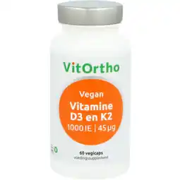 De Online Drogist Vitortho vitamine d3 en k2 vegan capsules 60vcp aanbieding