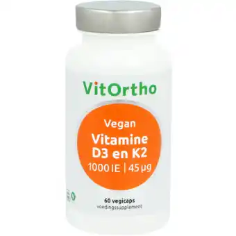 De Online Drogist Vitortho vitamine d3 en k2 vegan capsules 60vcp aanbieding