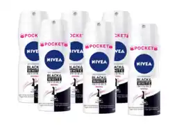 De Online Drogist Nivea black & white invisible original deodorant spray pocket voordeelverpakking 6x100ml aanbieding