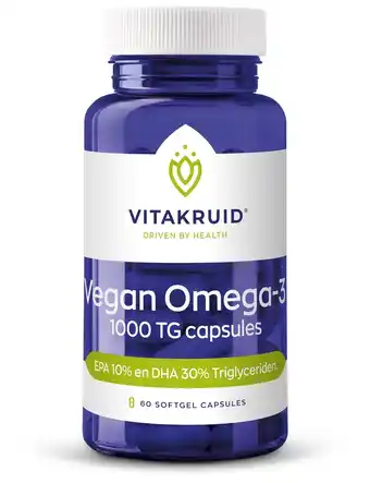 De Online Drogist Vitakruid vegan omega-3 1000 tg capsules 60sg aanbieding