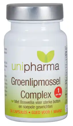 De Online Drogist Unipharma groenlipmossel complex capsules 30cp aanbieding