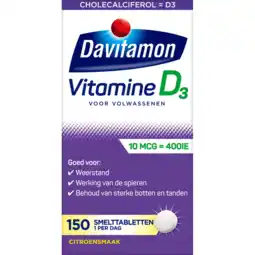 De Online Drogist Davitamon vitamine d 400ie smelttabletten citroen 150tb aanbieding