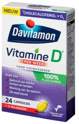 De Online Drogist Davitamon vitamine d - 1 per week - 100% plantaardig 24vcp aanbieding