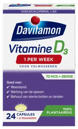 De Online Drogist Davitamon vitamine d - 1 per week - 100% plantaardig 24vcp aanbieding