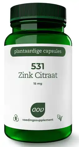 De Online Drogist Aov 531 zink citraat 15mg vegacaps 60vcp aanbieding