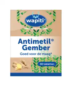 De Online Drogist Wapiti antimetil gember tabletten 30tb aanbieding