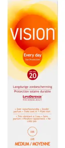 De Online Drogist Vision everyday day sun protect spf20 180ml aanbieding