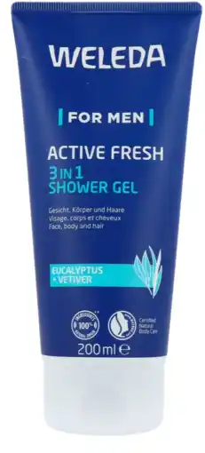 De Online Drogist Weleda for men active fresh douchegel 200ml aanbieding