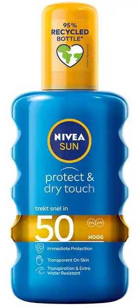 De Online Drogist Nivea sun protect & dry touch invisible spf50 200ml aanbieding