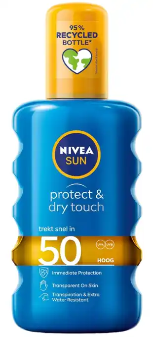 De Online Drogist Nivea sun protect & dry touch invisible spf50 200ml aanbieding
