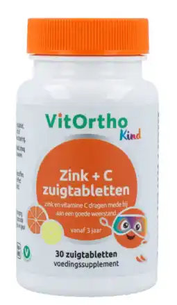 De Online Drogist Vitortho kind zink + c zuigtabletten 30tb aanbieding