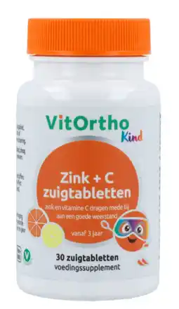 De Online Drogist Vitortho kind zink + c zuigtabletten 30tb aanbieding