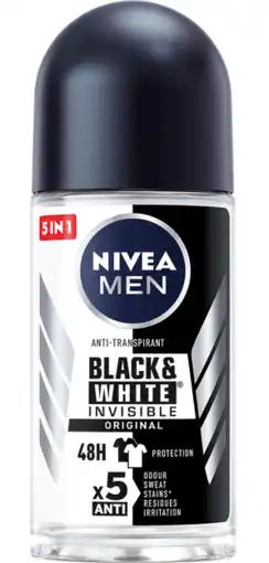 De Online Drogist Nivea men black & white invisible original roll-on 50ml aanbieding