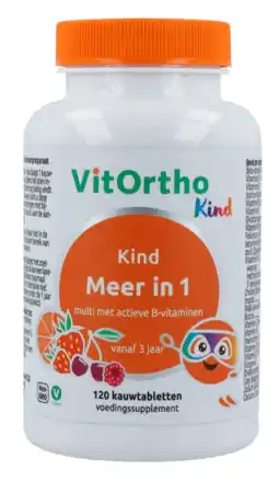 De Online Drogist Vitortho kind meer-in1 kauwtabletten 120tb aanbieding