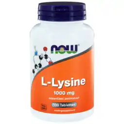 De Online Drogist Now l-lysine 1000mg tabletten 100cp aanbieding