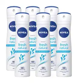 De Online Drogist Nivea fresh natural deodorant spray voordeelverpakking 6x150ml aanbieding