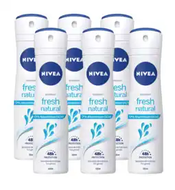 De Online Drogist Nivea fresh natural deodorant spray voordeelverpakking 6x150ml aanbieding