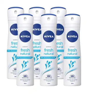 De Online Drogist Nivea fresh natural deodorant spray voordeelverpakking 6x150ml aanbieding